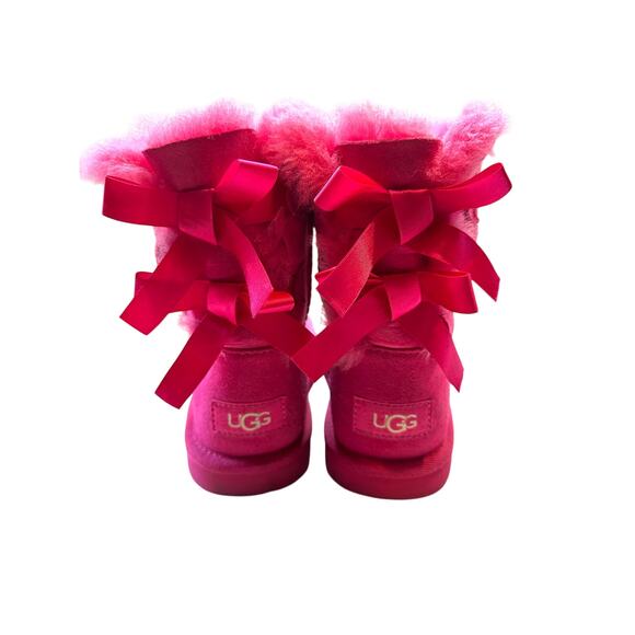 UGG Kids Bailey Bow II Boot Pink Size 13 - Picture 2 of 7